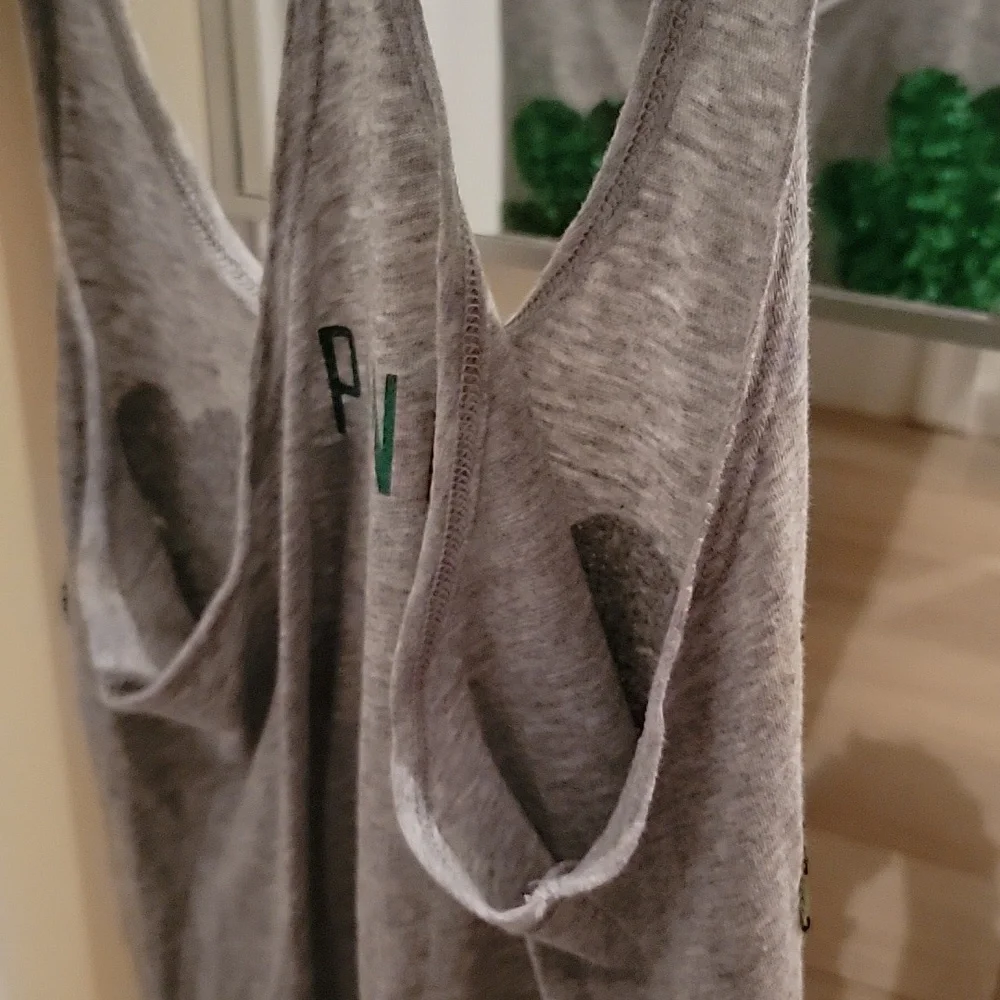 PINK Victoria's Secret Gray Tank Top With Green Sequin Shamrocks. XS. Bralette S - Picture 8 of 16